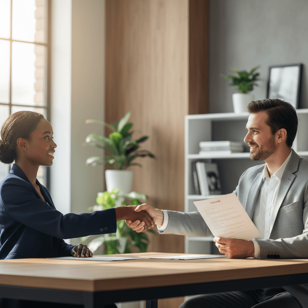 Professional job interview and hiring discussion